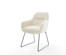 DELIFE Eetkamerstoel Pejo-Flex teddy beige slipframe zwart pocketveer ...