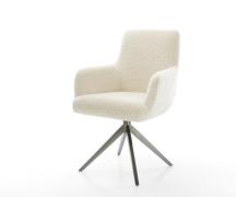 DELIFE Draaistoel Heira-Flex met armleuning teddy beige kruisframe bre...