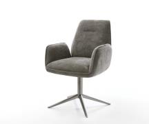 DELIFE Draaistoel Zoa-Flex bouclé zacht mud kruispoot grafiet 360° dra...