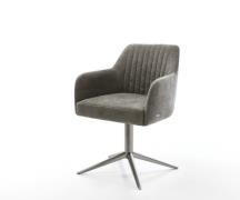 DELIFE Draaistoel Greg-Flex bouclé zacht mud kruispoot grafiet 360° dr...