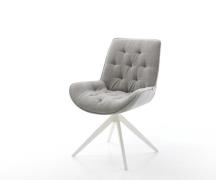 DELIFE Draaistoel Taimi-Flex zachte stof met structuur grijs kruisfram...