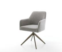 DELIFE Draaistoel Greg-Flex zachte stof met structuur grijs kruisframe...