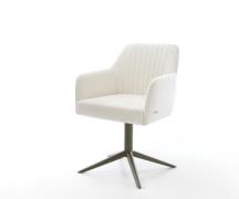 DELIFE Draaistoel Greg-Flex bouclé zacht beige kruispoot afwerking met...