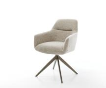 DELIFE Draaistoel Pejo-Flex geweven stof beige kruisframe breed afwerk...