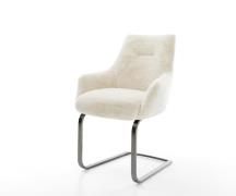 DELIFE Sledemodel Alja-Flex met armleuning pluchen crème-wit sledemode...