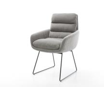 DELIFE Eetkamerstoel Abelia-Flex met armleuning zachte stof met struct...