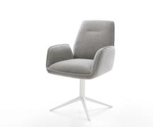 DELIFE Draaistoel Zoa-Flex zachte stof met structuur grijs kruispoot w...