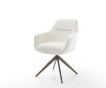 DELIFE Draaistoel Pejo-Flex bouclé zacht beige kruisframe breed afwerk...