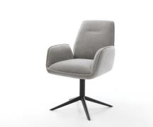 DELIFE Draaistoel Zoa-Flex zachte stof met structuur grijs kruispoot z...