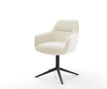 DELIFE Draaistoel Pejo-Flex teddy beige kruispoot zwart 360° draaibaar...