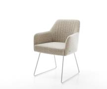 DELIFE Eetkamerstoel Greg-Flex geweven stof beige slipframe roestvrij ...