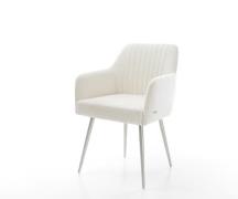 DELIFE Eetkamerstoel Greg-Flex bouclé zacht beige 4-poot conisch roest...