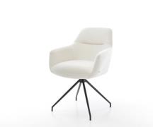 DELIFE Eetkamerstoel Pejo-Flex bouclé zacht beige kruisframe conisch z...