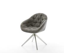 DELIFE Draaistoel Gaio-Flex bouclé zacht mud kruisframe breed roestvri...