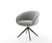 DELIFE Draaistoel Vinka-Flex met armleuning zachte stof met structuur ...