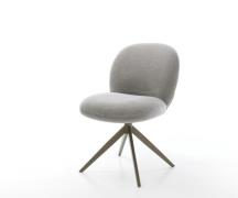 DELIFE Draaistoel Nube-Flex zachte stof met structuur grijs kruisframe...