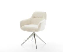 DELIFE Draaistoel Pejo-Flex teddy beige kruisframe breed roestvrij sta...