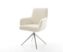 DELIFE Draaistoel Heira-Flex met armleuning teddy beige kruisframe bre...