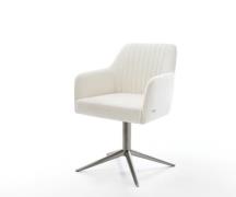 DELIFE Draaistoel Greg-Flex bouclé zacht beige kruispoot grafiet 360° ...