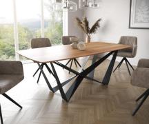 DELIFE Eettafel Edge Boot 200x100 acacia natuur Spider staal  zwart  S...