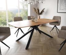 DELIFE Eettafel Edge Boot 200x100 acacia natuur kruisframe rechthoek z...