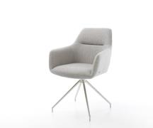 DELIFE Eetkamerstoel Pejo-Flex stripes lichtgrijs kruisframe conisch r...