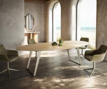 DELIFE Eetkamertafel Edge Oval 280x130 cm Keramiek Laminam® Sabbia eik...