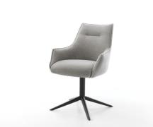 DELIFE Draaistoel Alja-Flex met armleuning zachte stof met structuur g...