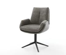 DELIFE Draaistoel Clea-Flex bouclé zacht mud kruispoot zwart 360° draa...