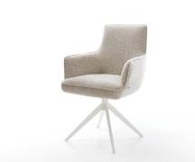 DELIFE Draaistoel Heira-Flex met armleuning geweven stof beige kruisfr...