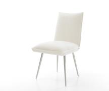 DELIFE Eetkamerstoel Lelio-Flex bouclé zacht beige 4-poot conisch roes...