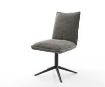 DELIFE Draaistoel Lelio-Flex bouclé zacht mud kruispoot zwart 360° dra...