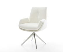 DELIFE Draaistoel Clea-Flex bouclé zacht beige kruisframe breed roestv...