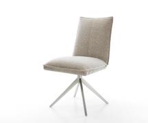 DELIFE Draaistoel Lelio-Flex geweven stof beige kruisframe breed roest...