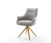 DELIFE Draaistoel Alja-Flex met armleuning zachte stof met structuur g...