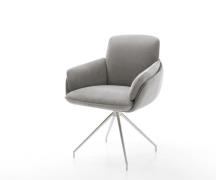 DELIFE Eetkamerstoel Luan-Flex met armleuning zachte stof met structuu...