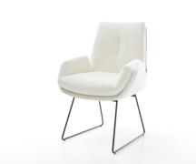 DELIFE Eetkamerstoel Clea-Flex bouclé zacht beige slipframe zwart pock...