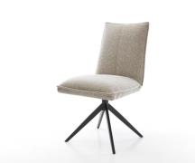 DELIFE Draaistoel Lelio-Flex geweven stof beige kruisframe breed zwart...