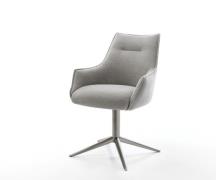 DELIFE Draaistoel Alja-Flex met armleuning zachte stof met structuur g...