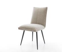 DELIFE Eetkamerstoel Lelio-Flex geweven stof beige 4-poot conisch zwar...