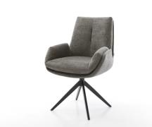 DELIFE Draaistoel Clea-Flex bouclé zacht mud kruisframe breed zwart 36...