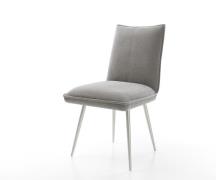 DELIFE Eetkamerstoel Lelio-Flex zachte stof met structuur grijs 4-poot...