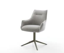 DELIFE Draaistoel Alja-Flex met armleuning zachte stof met structuur g...