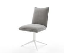 DELIFE Draaistoel Lelio-Flex zachte stof met structuur grijs kruispoot...