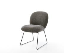 DELIFE Eetkamerstoel Nube-Flex bouclé zacht mud slipframe zwart pocket...