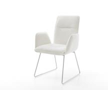 DELIFE Eetkamerstoel Vinja-Flex bouclé zacht beige slipframe roestvrij...