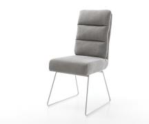 DELIFE Eetkamerstoel Pela-Flex zachte stof met structuur grijs slipfra...