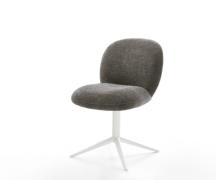 DELIFE Draaistoel Nube-Flex bouclé zacht mud kruispoot wit 360° draaib...