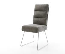 DELIFE Eetkamerstoel Pela-Flex bouclé zacht mud slipframe roestvrij st...