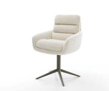 DELIFE Draaistoel Abelia-Flex met armleuning teddy beige kruispoot afw...